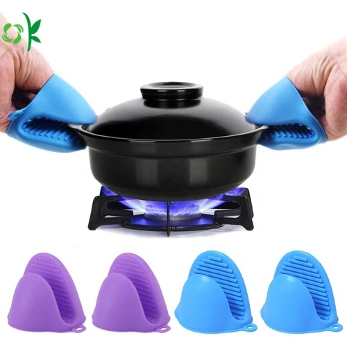 Găng tay lò nướng màu hồng silicone