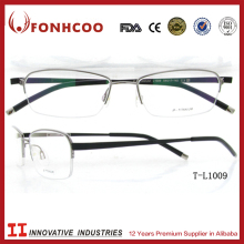 FONHCOO Black Memory Pure Titanium Half Frame Optical Frames No Hinge