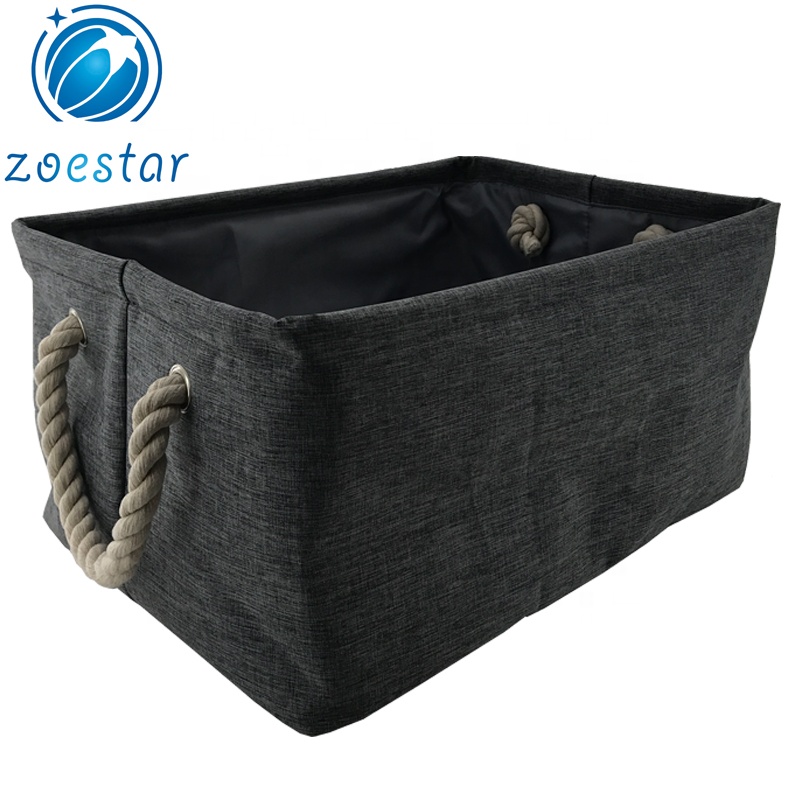 Collapsible Convenient Fabric Storage Basket Container with Handles Office Home Organization Bin for Bedroom Closet Toy Laundry