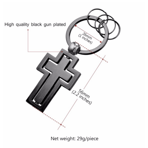 Wholesales Customised Metal Cross Keyring Craft