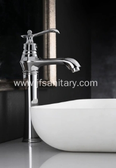  Chrome Single Lever Vintage Basin Faucet Tall