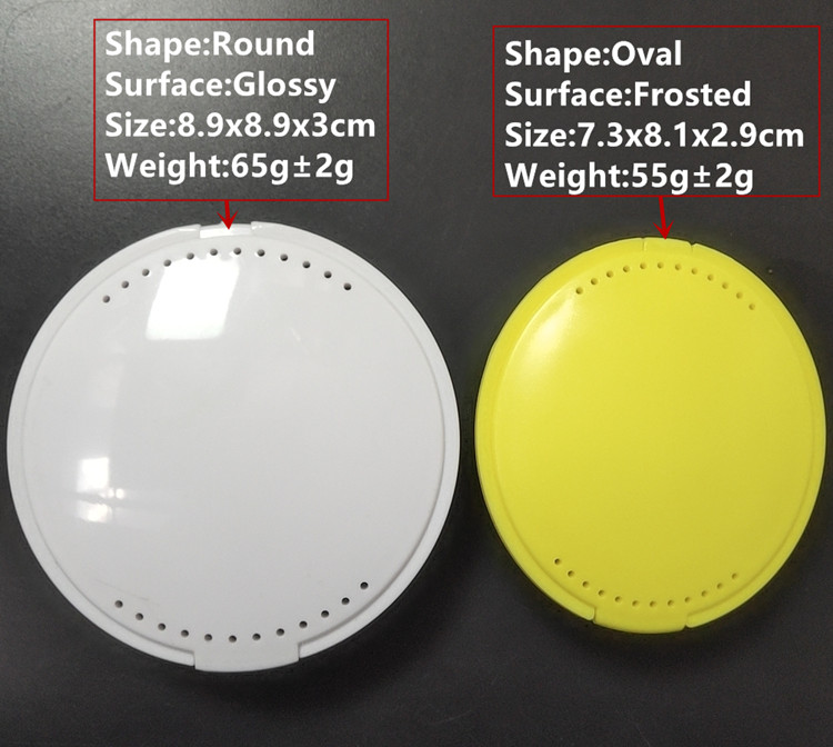 Square /Round Shape Wholesale Plastic White Ventilation Holes Orthodontic Dental Retainer Box Case With Mirror