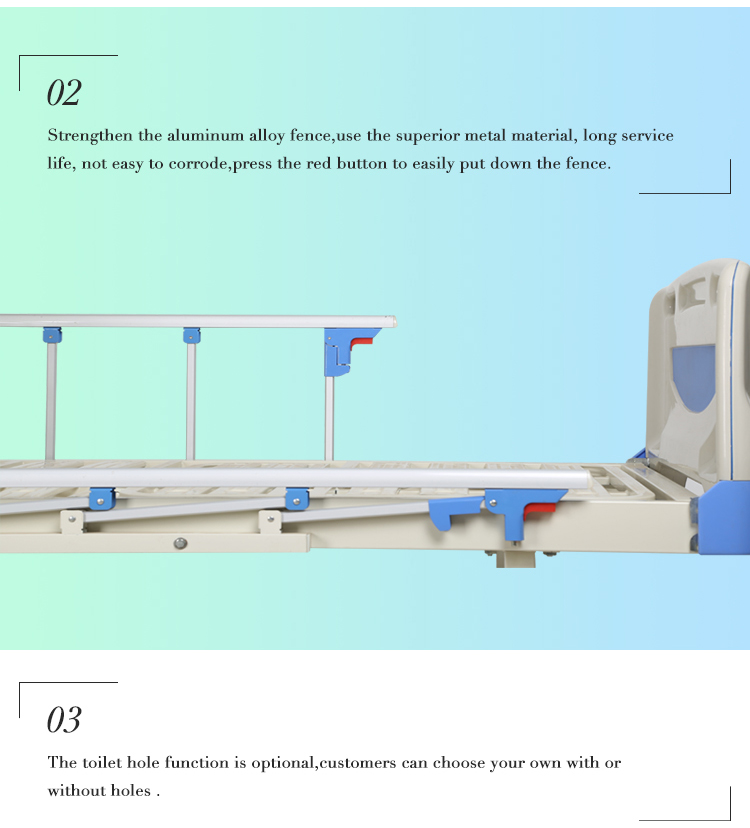 Home Use Multi Functional Manual Hospital Bed For Paralyzed Patients) two Function Hospital Furniture Iron Hospital Bed