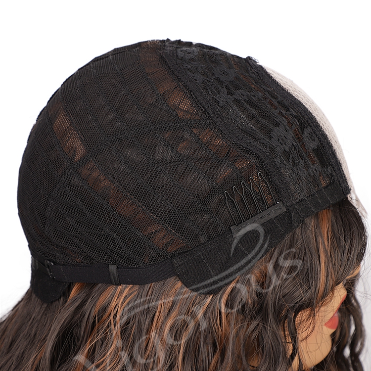 Long Hair Heat Resistant Classic Kinky Curly Mixed Black Brown Synthetic Lace Front Wigs Natural Hairline