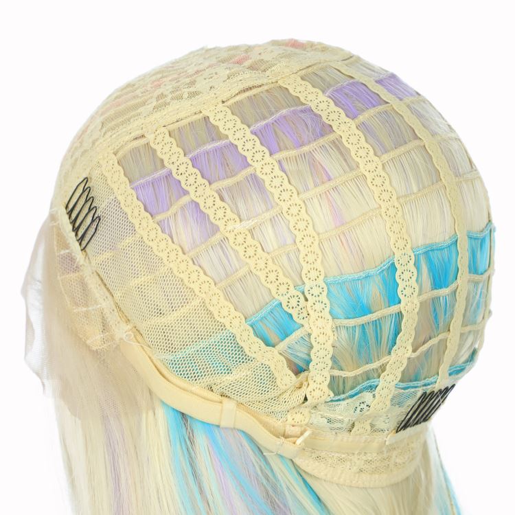 colorful long synthetic lace front heat resistant wigs,Synthetic lace wigs heat resistant fib