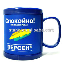 Fashionable pp cups with pvc cartoon pictures