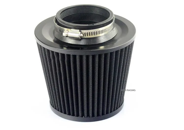 3′ ′ Black Car Air Filter with Black Top and Bottom for Air Intake Pipe