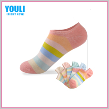 wholesale women ankle short custom logo striped ankle Socks for young lady