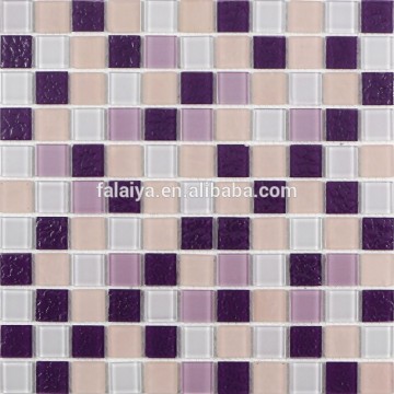 Latest Design Pastal Color Glass Mosaic Tile with High Quality MIX-13