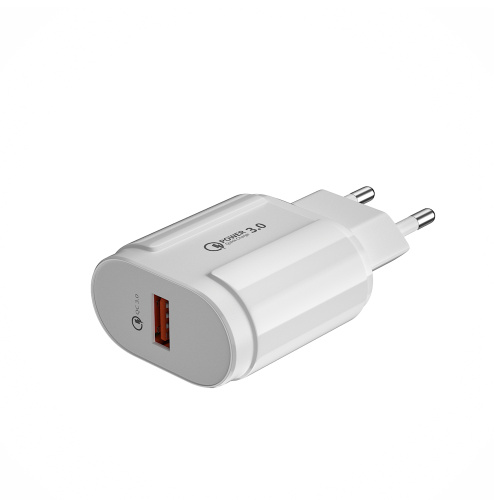 1-porta QC3.0 parede rápido carregando 18w carregador USB