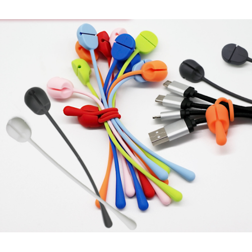 Organizador de corbatas de cable de silicona reutilizables personalizables