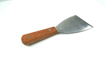 stainless steel spade with wooden handle