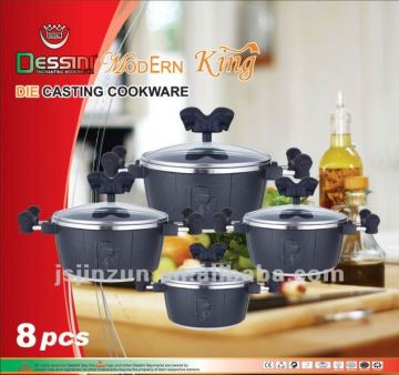 8pcs Diecast aluminum cookware set/ Nonstick coating