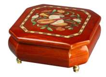 Italian Inlay Style Wooden Jewelry Music Box