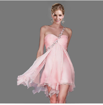 Discount Short Pink Wedding Party Evening Dresses (DS017)