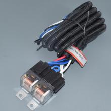 12V Headlight Wiring Harness Loom with H4 H/L Twin Relay Socket for 2 Lamps