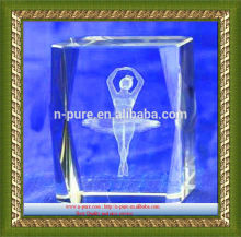 3D crystal laser block for promotion gift