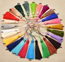 6.4 Inch Silk Floss Tassels with Hang Loops - Mala Tassel for Bookmarks, Earrings, Jewelry, Belt, Clothing, Curtain Decoration