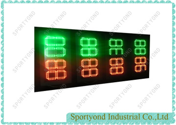 Basketball player substitution boards with 2-faces changing cards display