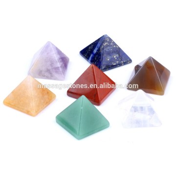 Craved pyramids engraved gemstone chakra pyramids