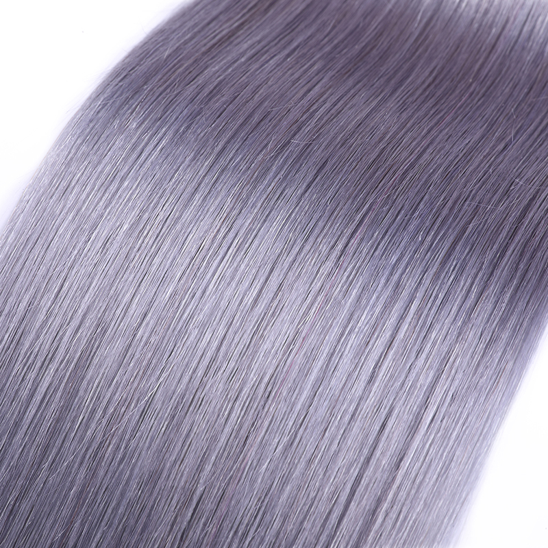 Human Hair Weaving Bundles Remy Hair Brazilian Hair Silky Straight Wave Machine Grey New Arrival Ombre Color 1b 8A Grade