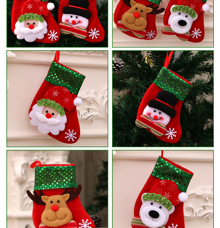 Hot Christmas Gift Christmas Stocking Sock Santa Claus Xmas Tree Hanging Decor Christmas Stockings Candy Gift Bag Navidad