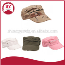 Long bill plain military officer cap for ladys and gentlemen