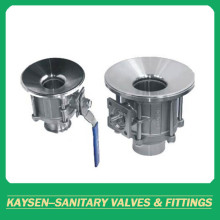 DIN Sanitary 3PC Clamped Tank Bottom Ball Valves
