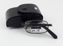 Black Stainless Reading Glasses Foldable Reading Glasses with Case