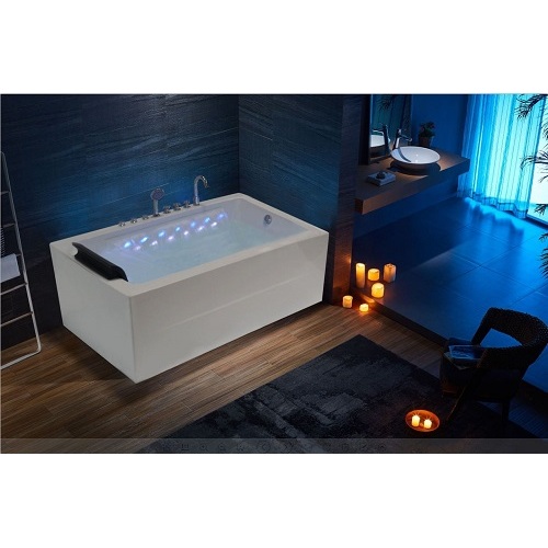 Waterfall Led Lighting Whirlpool Acrylic Massage Bathtub