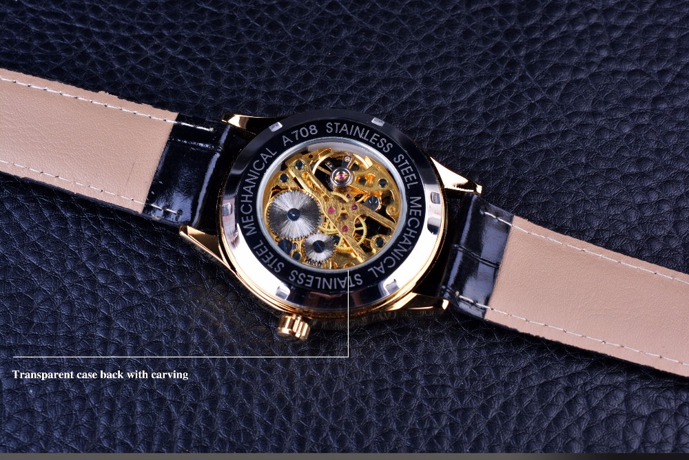 Fashion Black Golden Star Luxury Design Clock WINNER Mens Watch Top Brand Luxury Mechanical Skeleton Watch Relogio Masculino