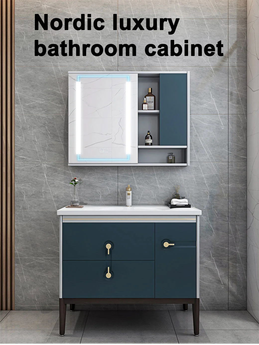 Nordic Integrated Ceramic Basin Bathroom Cabinet Floor Mounted Washbasin Wash Hand Wash Basin Cabinet Combination Toilet Bathroom Cabinet