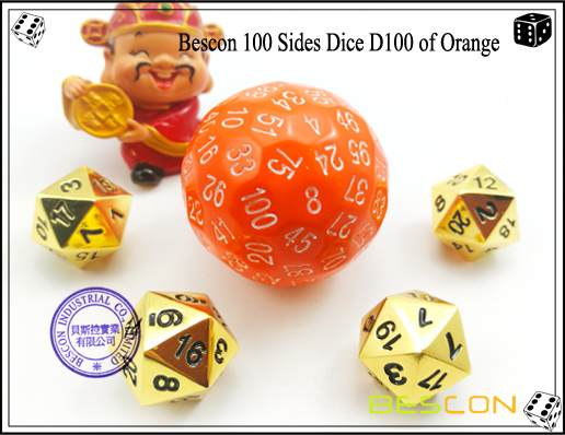 Bescon 100 Lados Dados D100 de Orange-2 Bescon 100 Sides Dice D100 of Orange-2