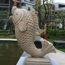 Decorative stone carving statue marble fish sculpture