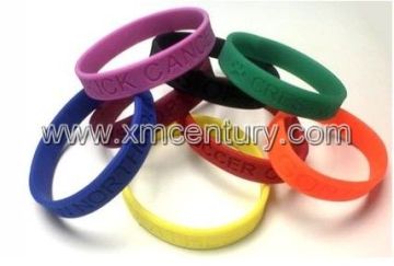 debossed,embossed silicone bracelets