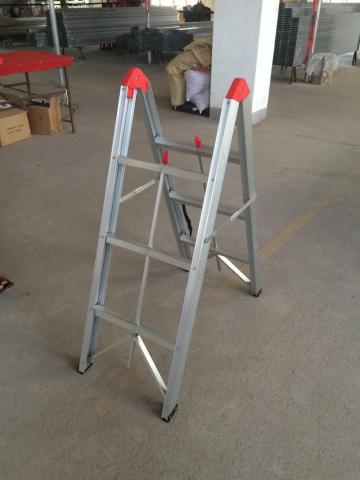 Folding stick step ladder