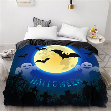 3D Cartoon Duvet Cover for Kids/baby/children/boys,Comforter/Quilt/Blanket case Bedding 220x240/200x200 Halloween Ghosts Bats