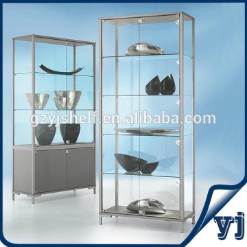 Shopping display cabinets with glass doors/store fixtures vitrine cabinet/wall glass display cabinet