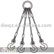 Four legs spliced wire rope sling