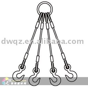 Four legs spliced wire rope sling