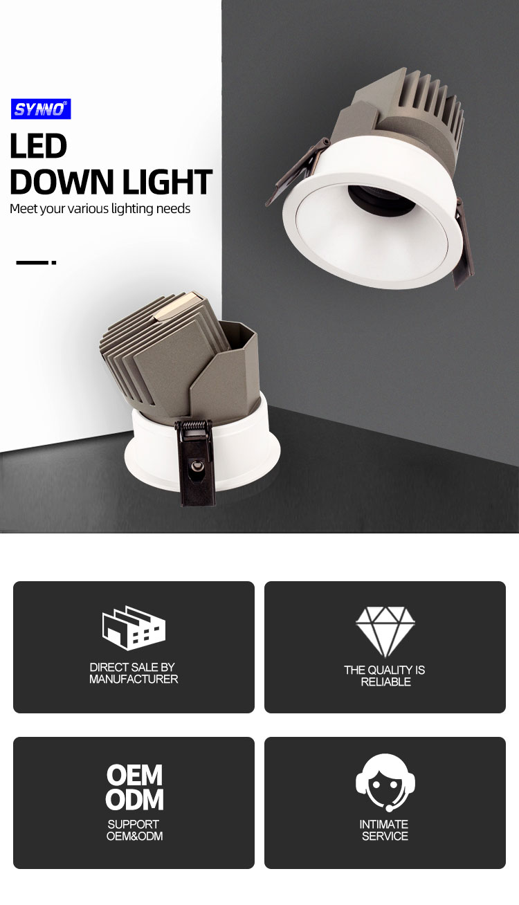 7W 12W 20W Downlight részletek a Synno világításból 7w 12w 20w Downlight Details From Synno Lighting