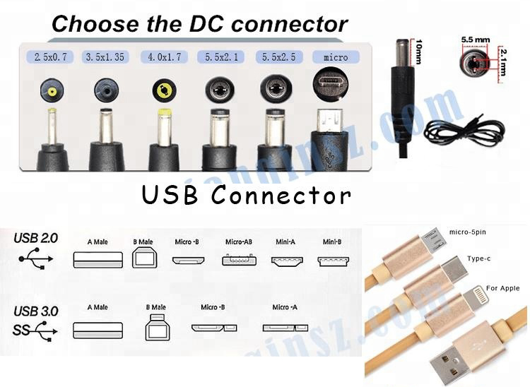 Universal plug 5v 1a 2a 2.4a 3a wall mount power adapter 3 years warranty