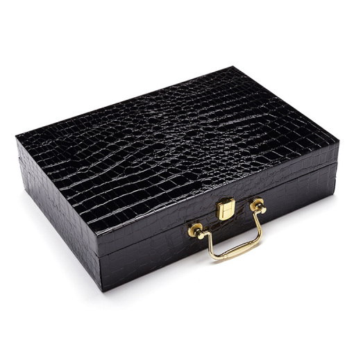 चमड़े की लकड़ी के कार्डबोर्ड बॉक्स कस्टम सूटकेस उपहार बॉक्स