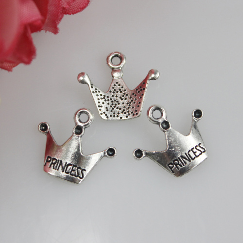 200 Stuks Groothandel Bulk Veel Tibeta Plated Crown Hangers Charms Voor Sieraden Maken: