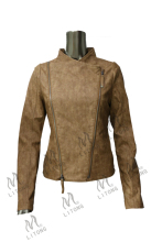 wear supplier Motorcycle style leather jacket pu leather jacket women