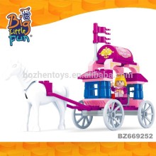 2017 new products educational princess doll horse carriage building brick toys for girls