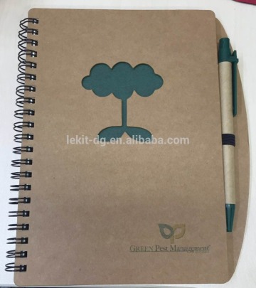 decorative brown paper double spiral notebooks