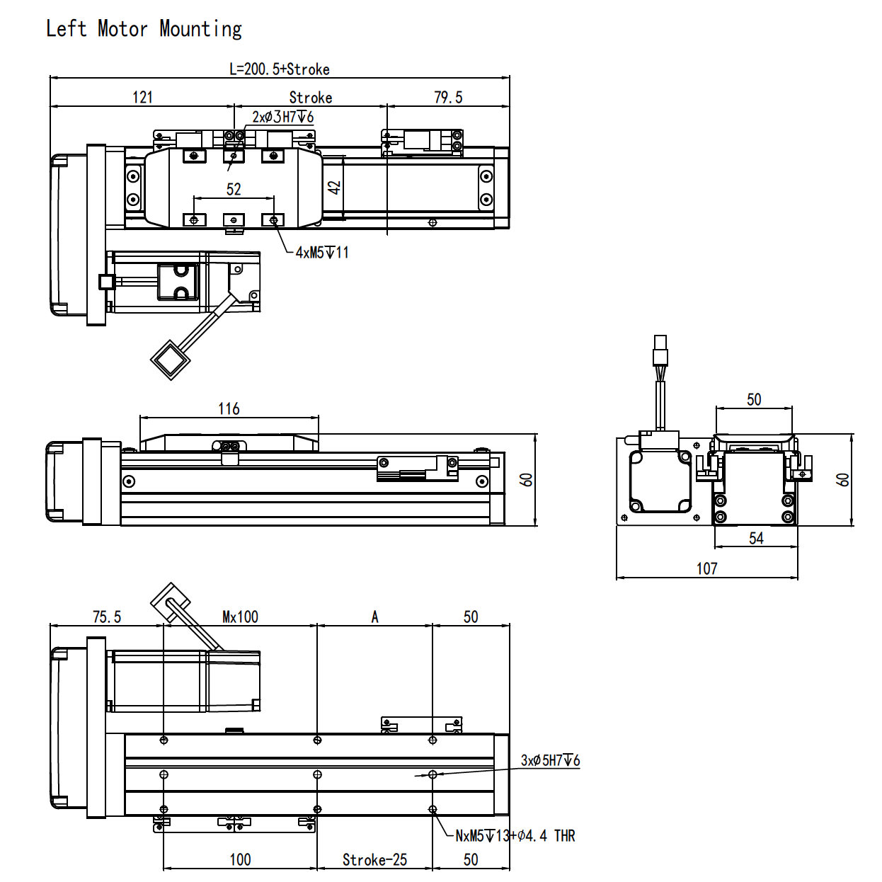 linear module mounting(left)