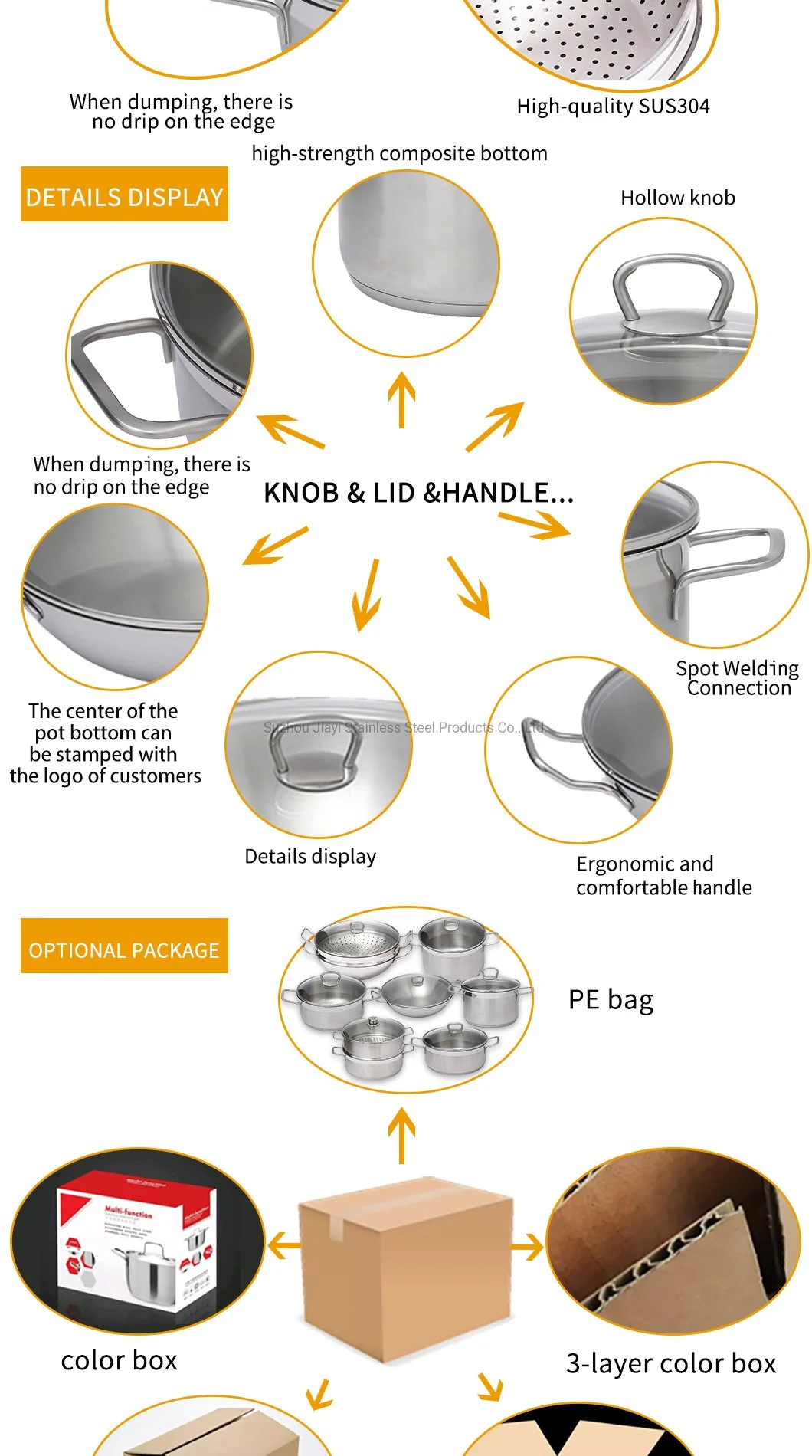 Healthy Non- Toxic Stainless Steel Liner Soup Pot, Wholesale Cookware Cooking Stockpot Soup, Cheap Kitchen Cooking Pot