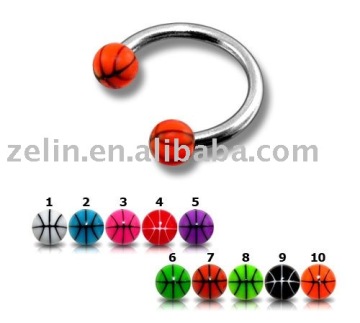 fashion UV eyebrow body piercing acrylic eyebrow ring jewelry